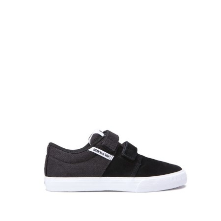 Supra Stacks II Vulc Velcro Svart Joggesko Barn [NO-1-G309]